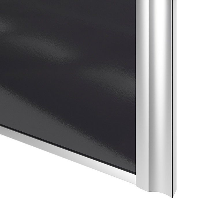 Porte de placard coulissante atelier noir profil gris GoodHome Arius H. 248,5 x L. 76.2 cm + amortisseurs