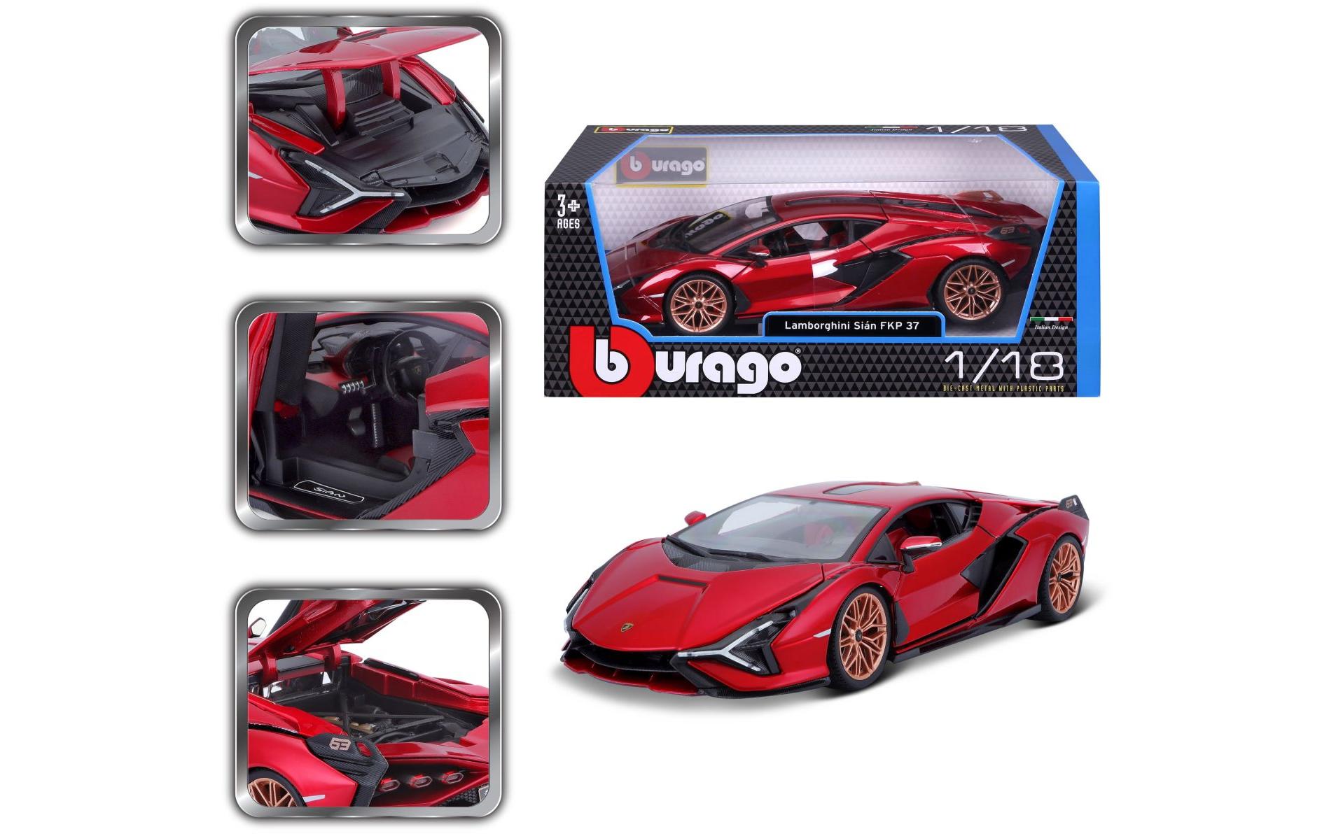 Lamborghini Sian FKP 37 Rot 1:18Sammlermodell im Massstab 1:18