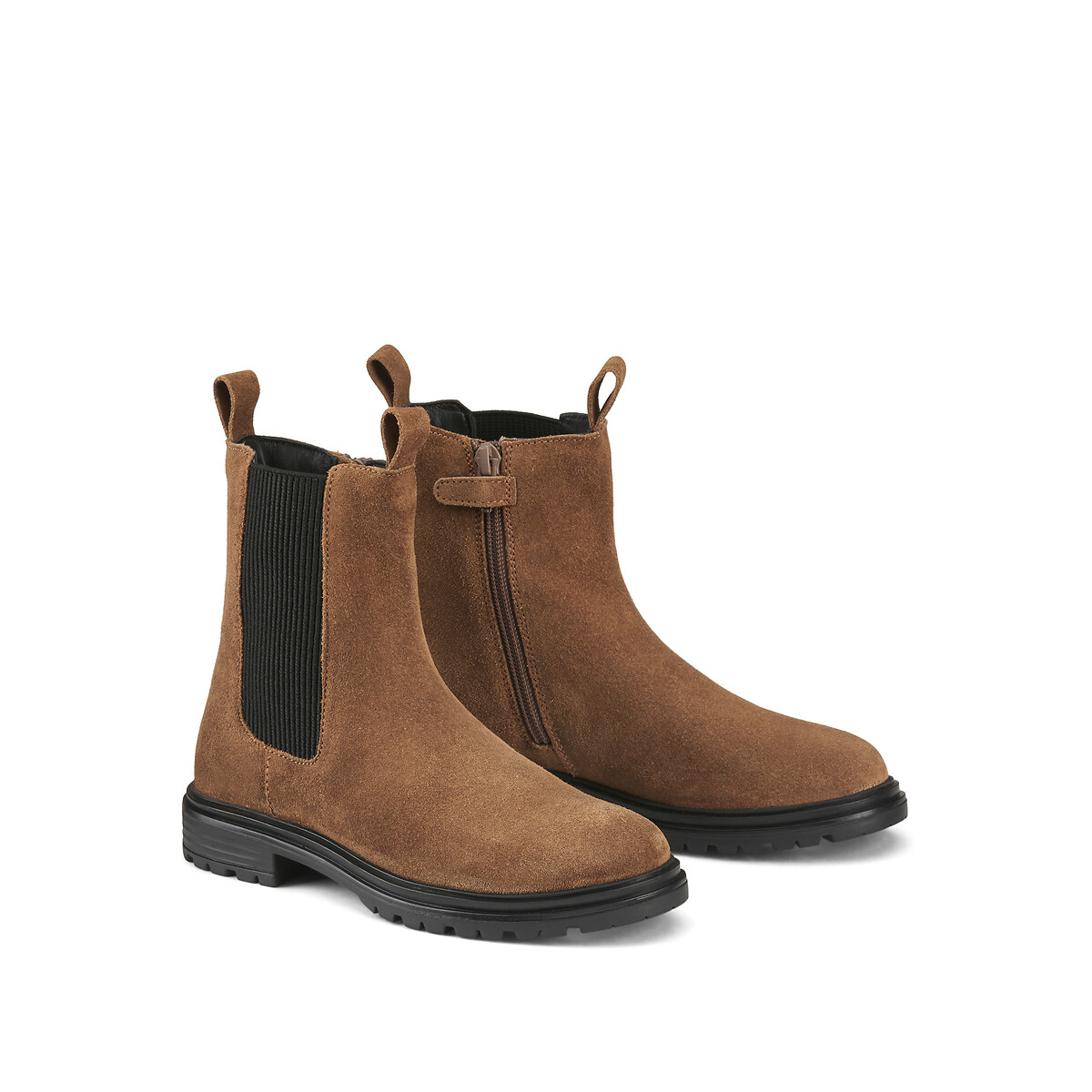 COLEÇÕES LA REDOUTE<br>Botas com detalhes em elastano, na cor vermelha