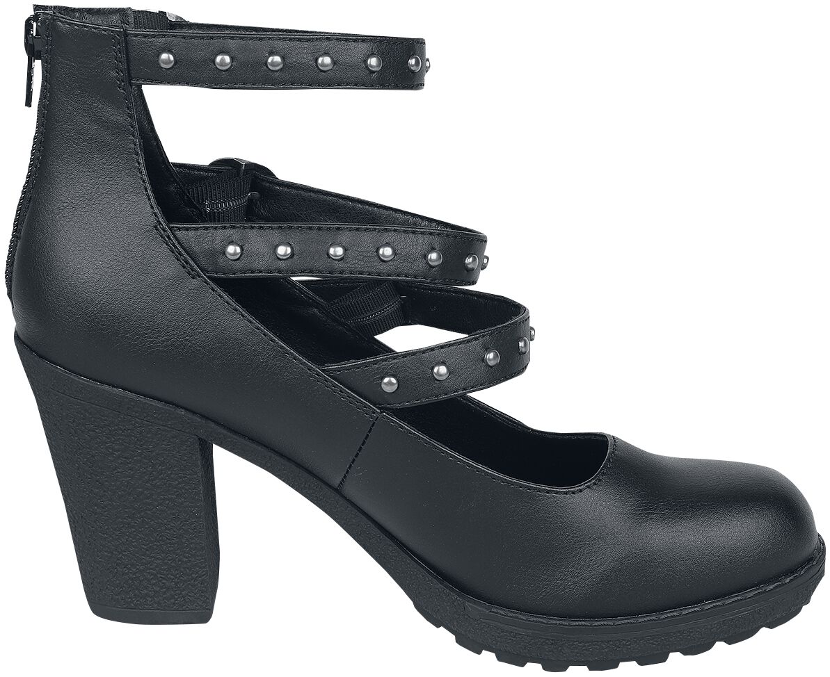 Talons hauts avec sangles et clous | Gothicana by EMP Talons hauts