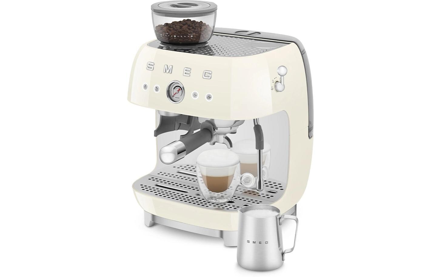 Siebträgermaschine 50's Style EGF03CREU Crème<br>Espresso Kaffeemaschine