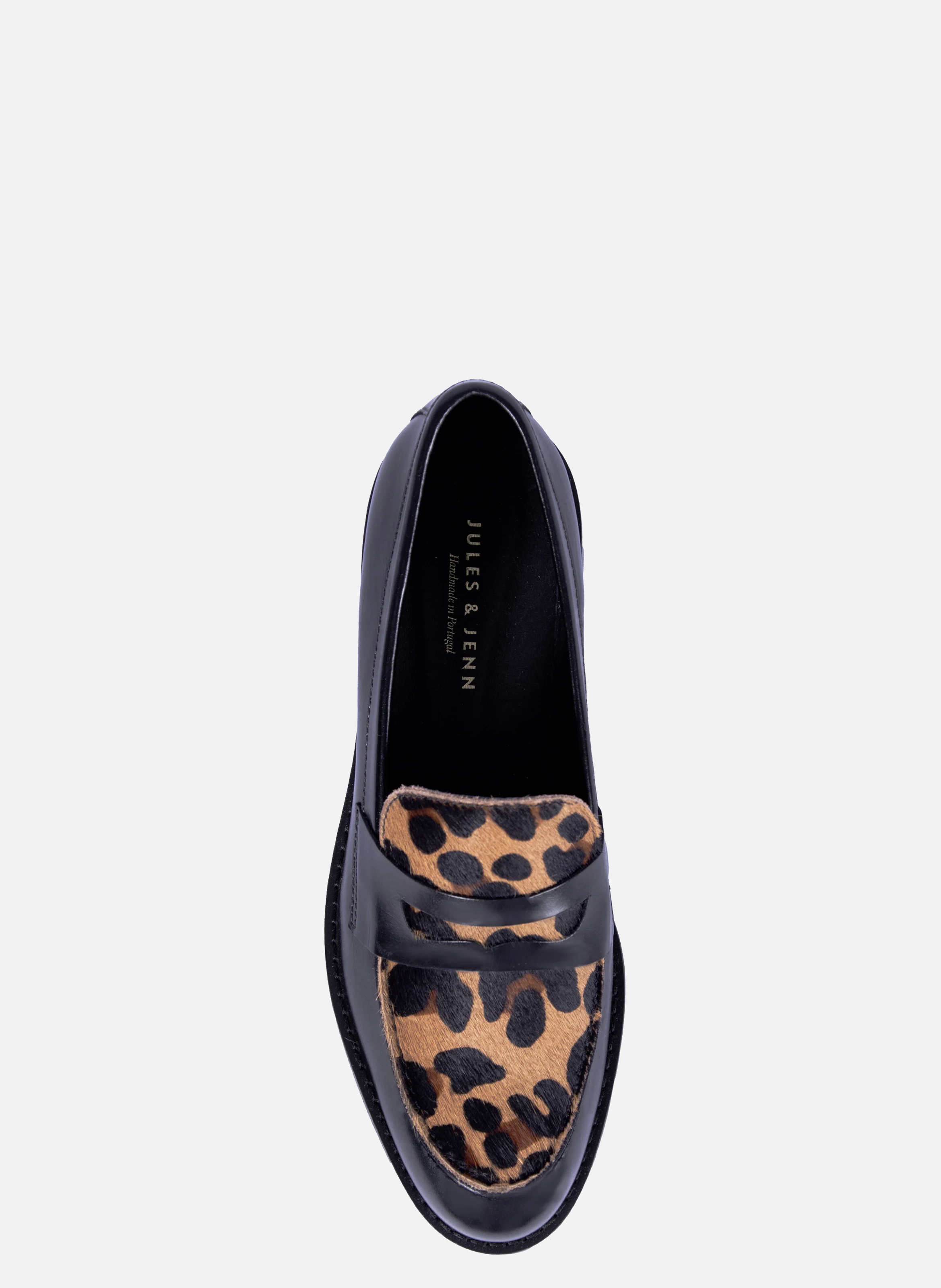 Mocassins cuir imprimé | Noir