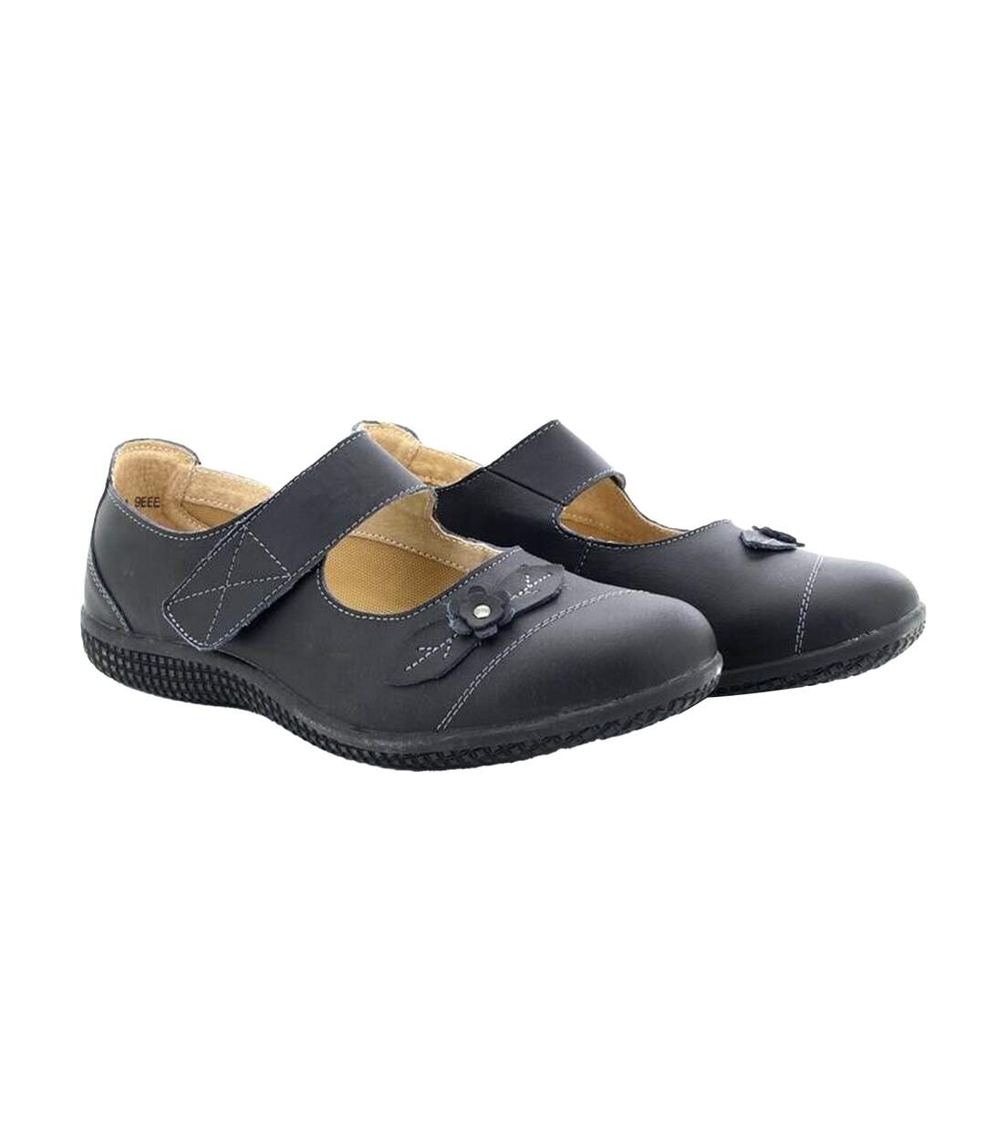 Boulevard - Mary Jane extra larges - Femme (Noir) - UTDF423