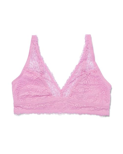 brassière en dentelle rose fluorescent