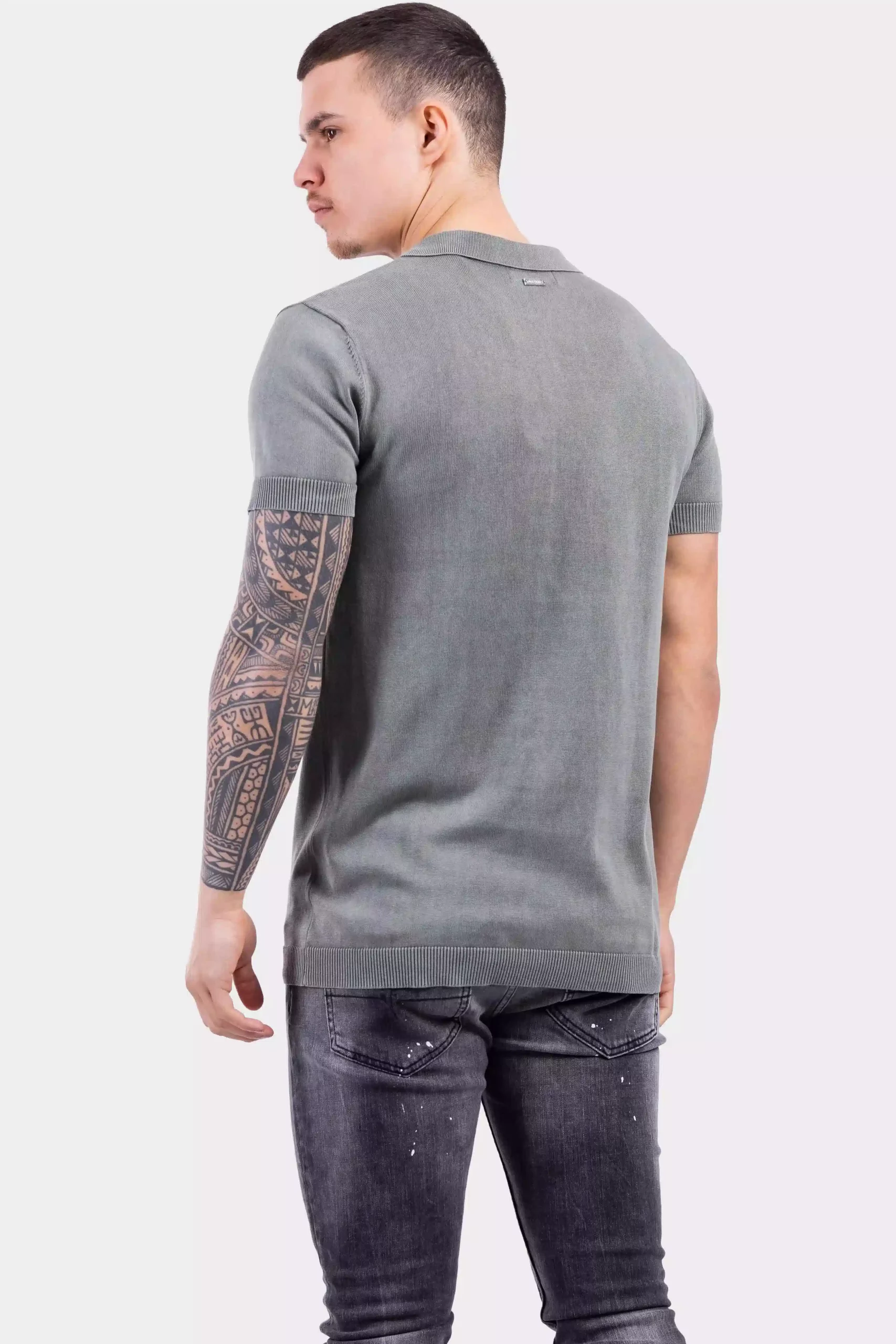 Purewhite Flat Knitted SS Polo Heren Groen