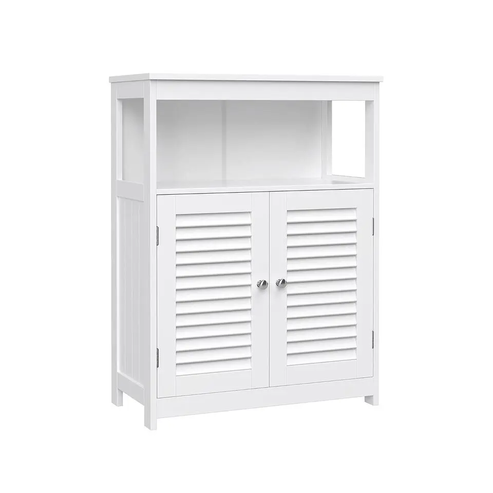 Parya Home - Badkamerkast - Vrijstaande Kast - 2 Deuren - Hout - Wit
