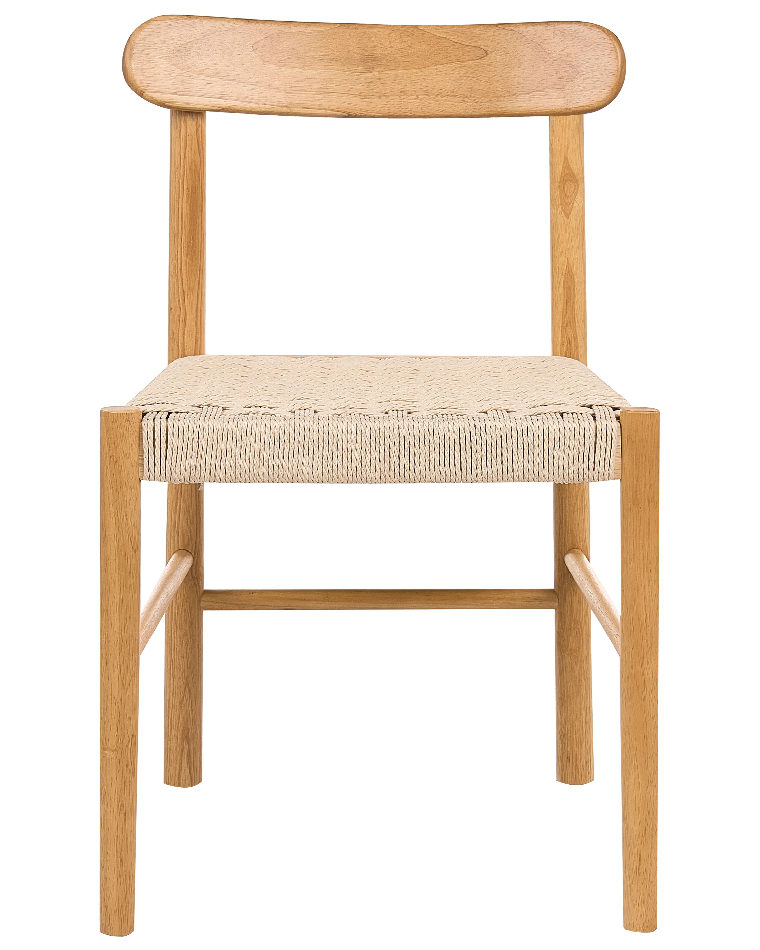 Set van 2 eetkamerstoelen EAGAN Hout Bruin/beige