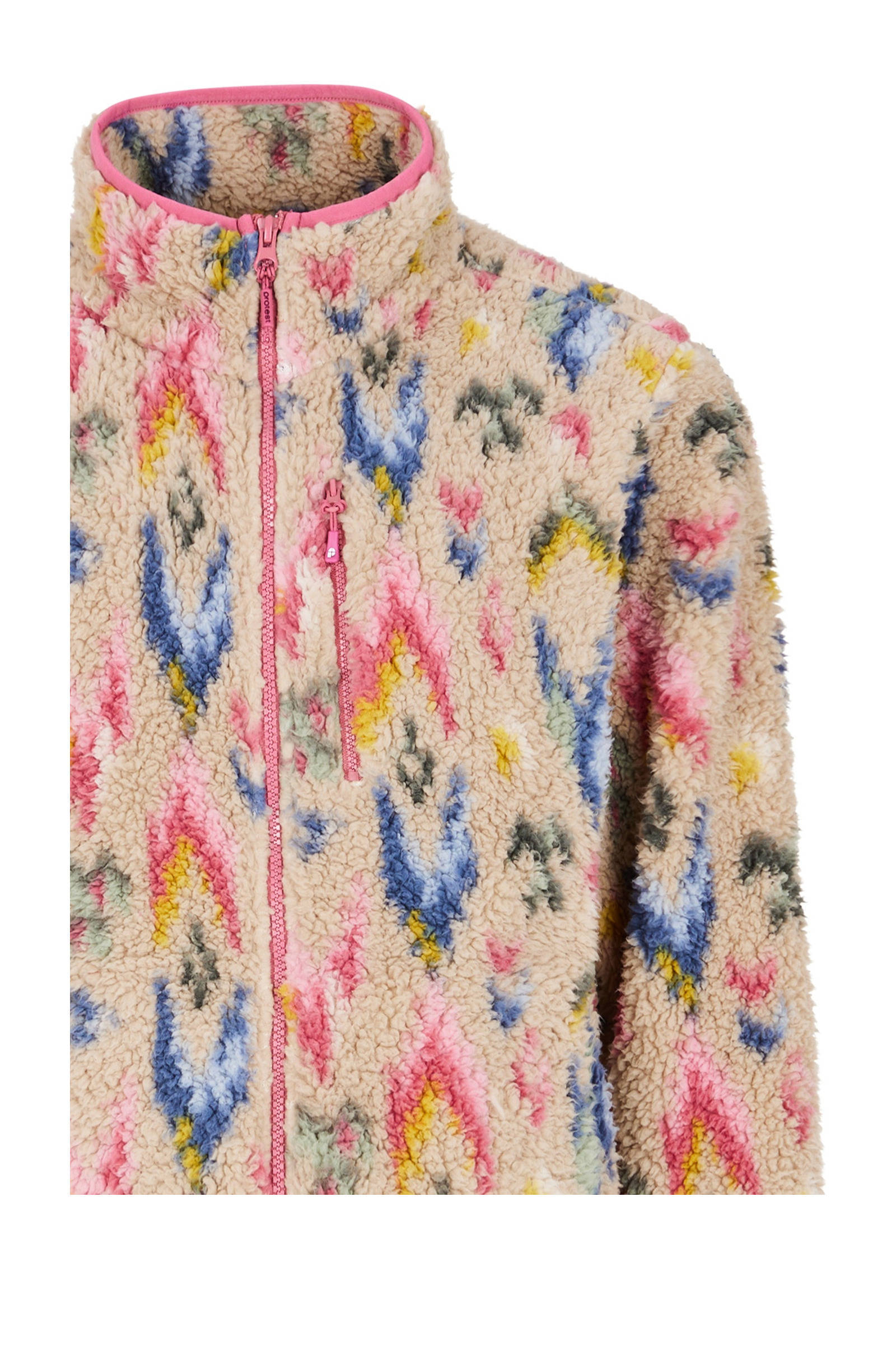 Protest teddy fleece vest beige/multi