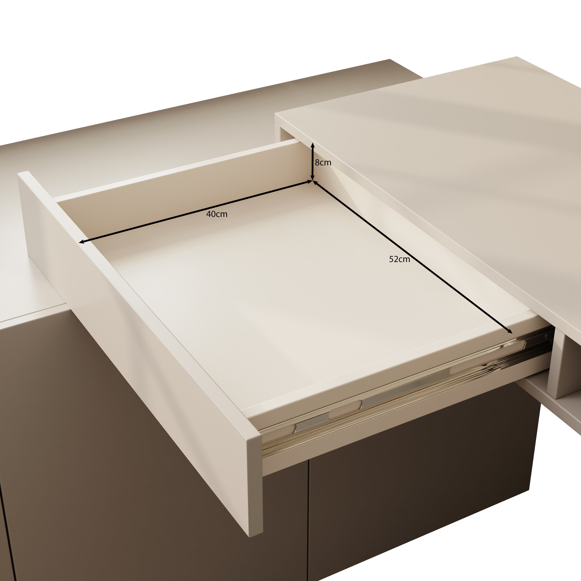 Meubella - Whenua 4 - Bureau links - Beige - 338x141x79 cm