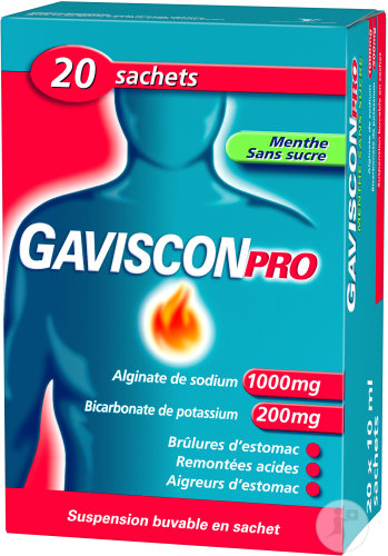 Gaviscon Pro Suspension Buvable Brûlures D’Estomac Menthe 20 Sachets