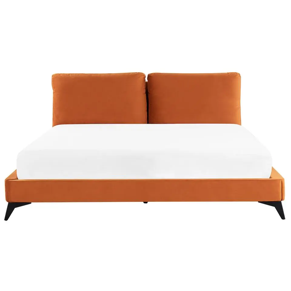 MELLE - Tweepersoonsbed - Oranje - 180 x 200 cm - Fluweel