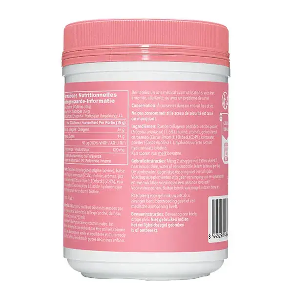 Vital Proteins Beauty Collagen, Ácido Hialurônico Morango/Limão 271g - Pacote com 3 unidades