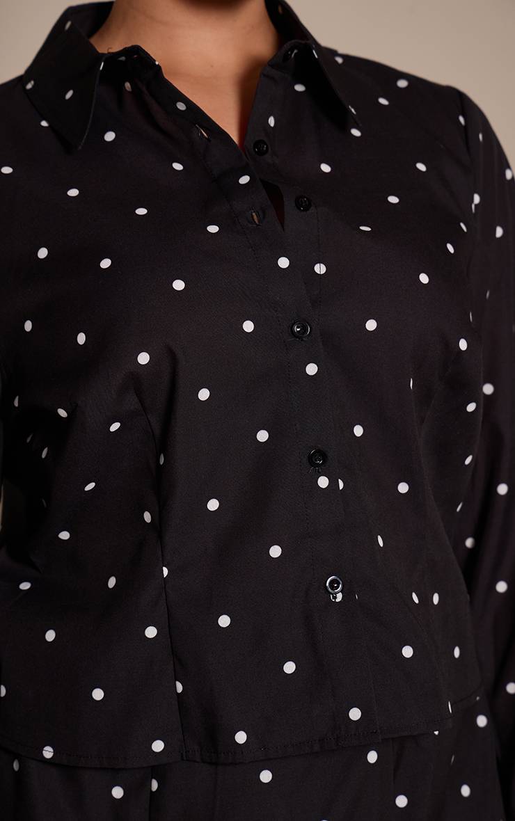 Noir Chemise Grande Taille À Pois