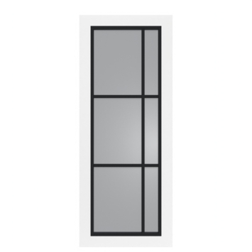 Arne & Bodil binnendeur ABD504 rook glas - wit afgelakt - glaslat diep zwart