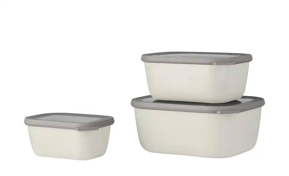 Mepal Multischüssel-Set, 3-teilig / 0,75l, 1,5l, 3,0l Cirqula Weiß Je 1 Schüssel 0,75l, 1,5l und 3,0l Rechteckig
