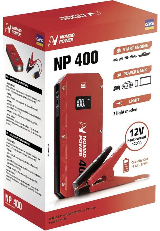 GYS - Nomad-Power 400 - Starthulp - 500A - 2 USB-poorten
