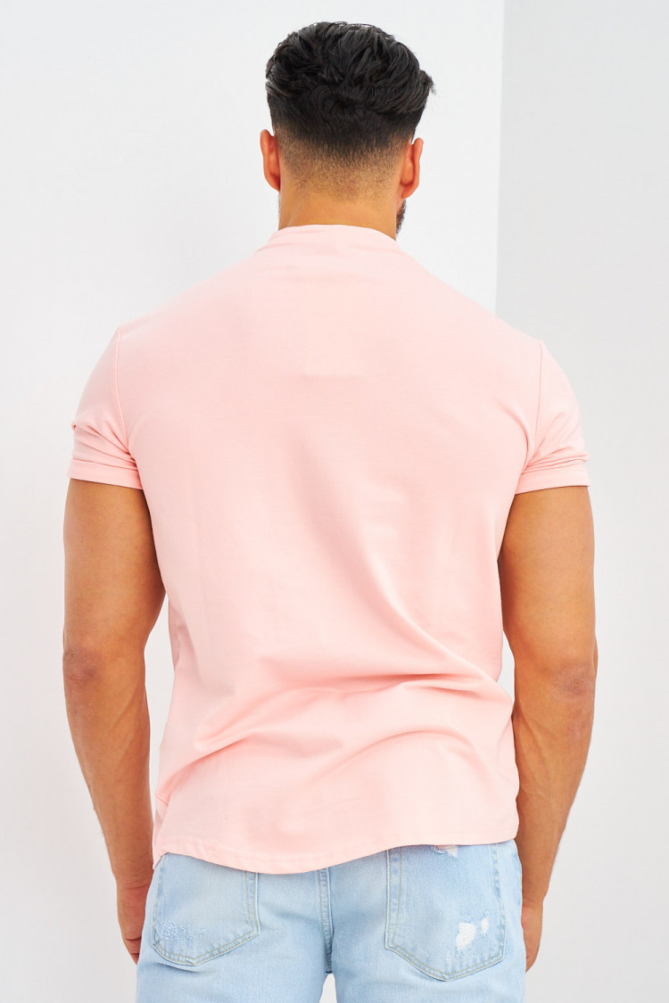 Chemise rose col mao Brentiny