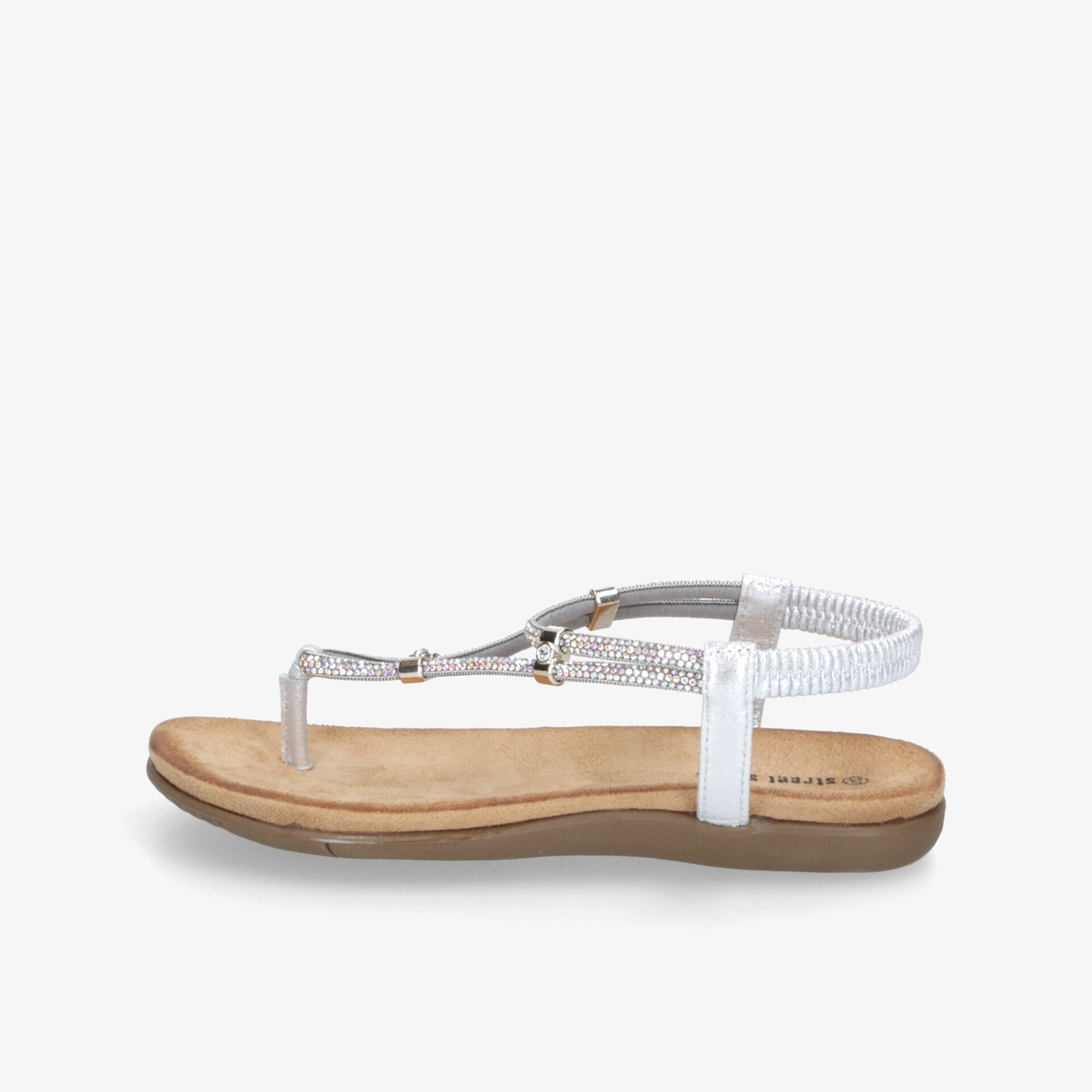 street shoes Damen Zehentrenner silber