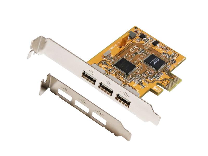 Exsys PCI-Express-Karte EX-11053 PCIe-Karte mit drei USB-2.0-Anschlüssen