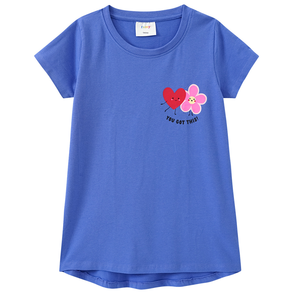 Famy 3 Mädchen T-Shirts mit bunten Motiven helllila / blau / zartrosa
