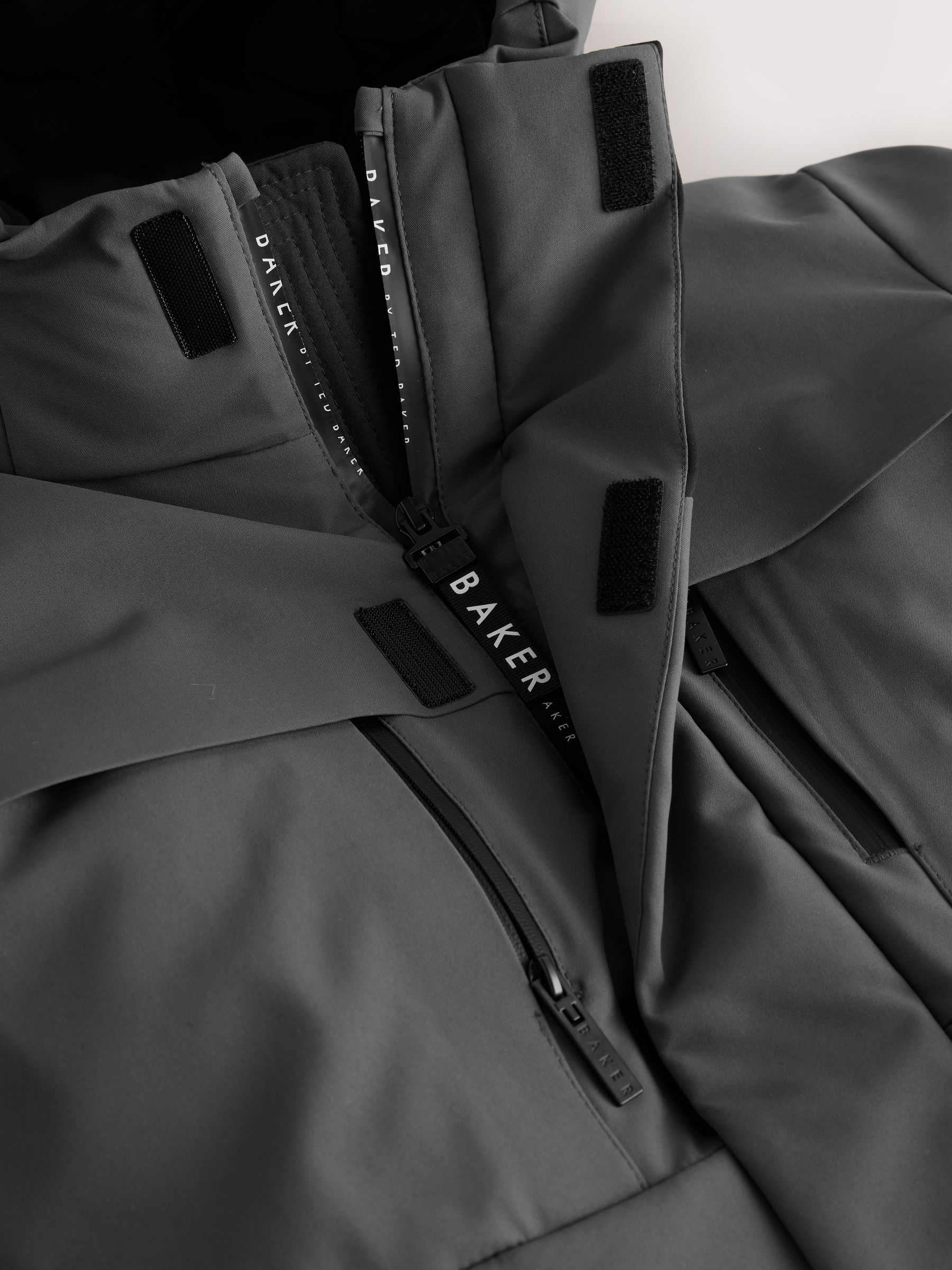 Antracietkleurig/zwart - Baker by Ted Baker regenbestendige colourblockparka