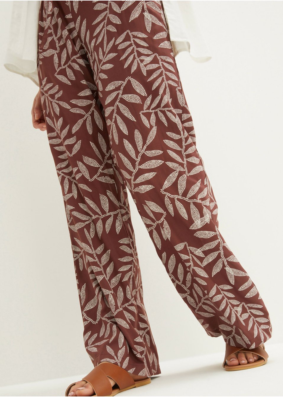 Pantalon palazzo imprimé en viscose