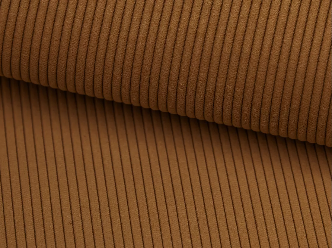 Canapé d'angle gauche convertible en velours côtelé terracotta TEODORA