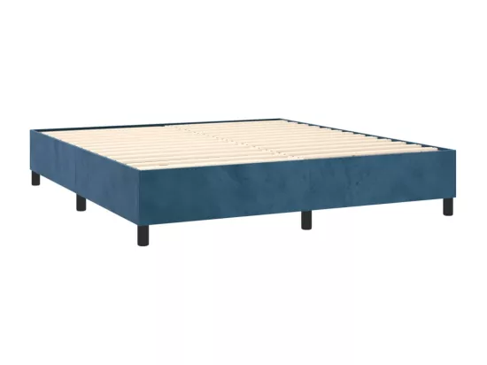 Sommier tapissier matelas et LED Bleu foncé 160x200 cm Velours