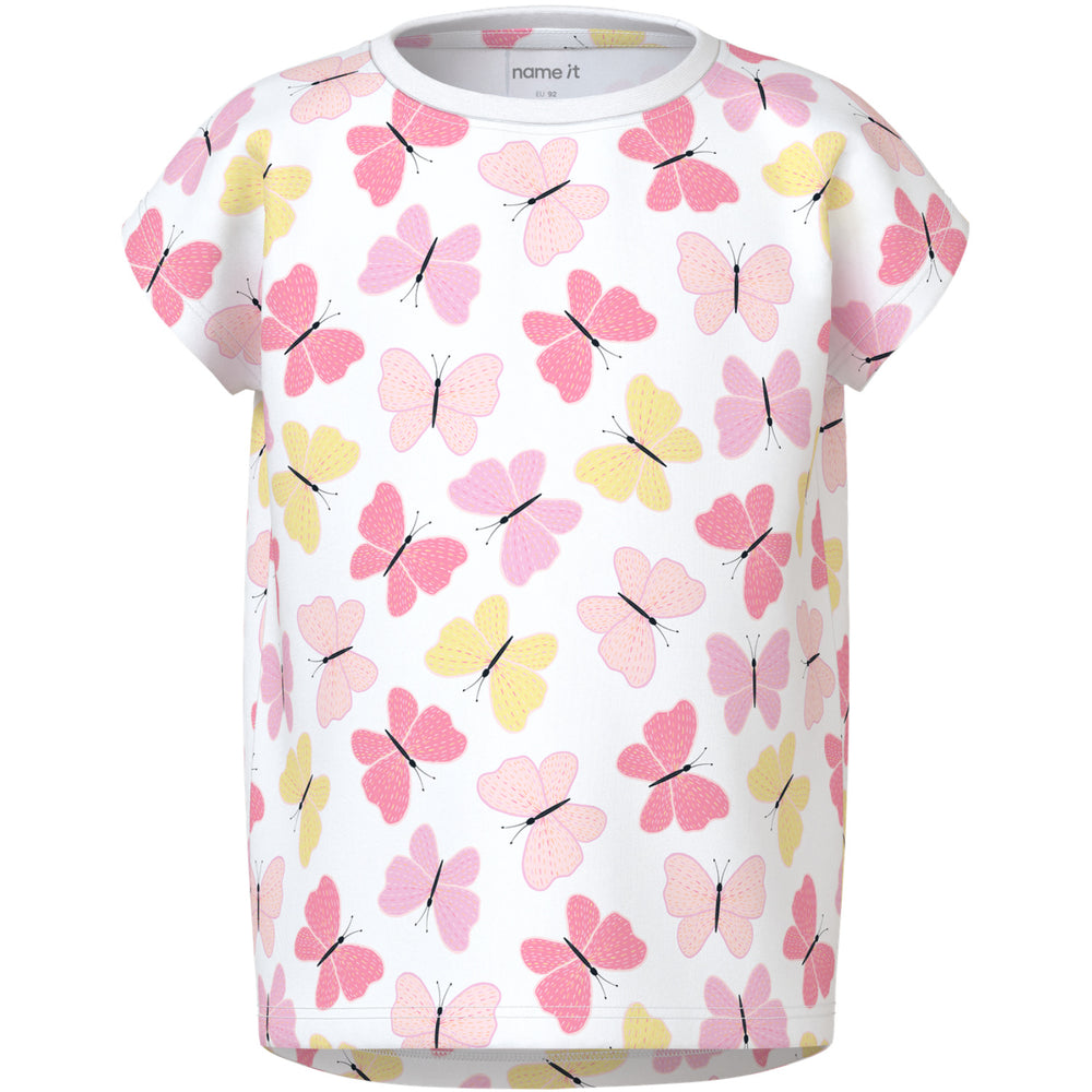 Køb Name It Bright White Pink Butterfly Nmfvigga Capsl Top