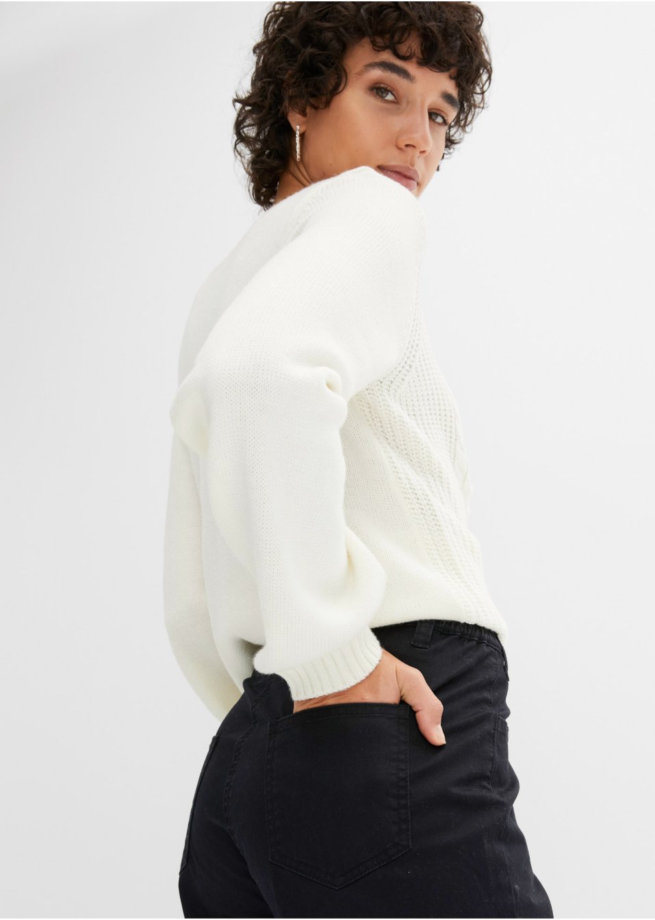 Pantalon twill avec taille haute confortable