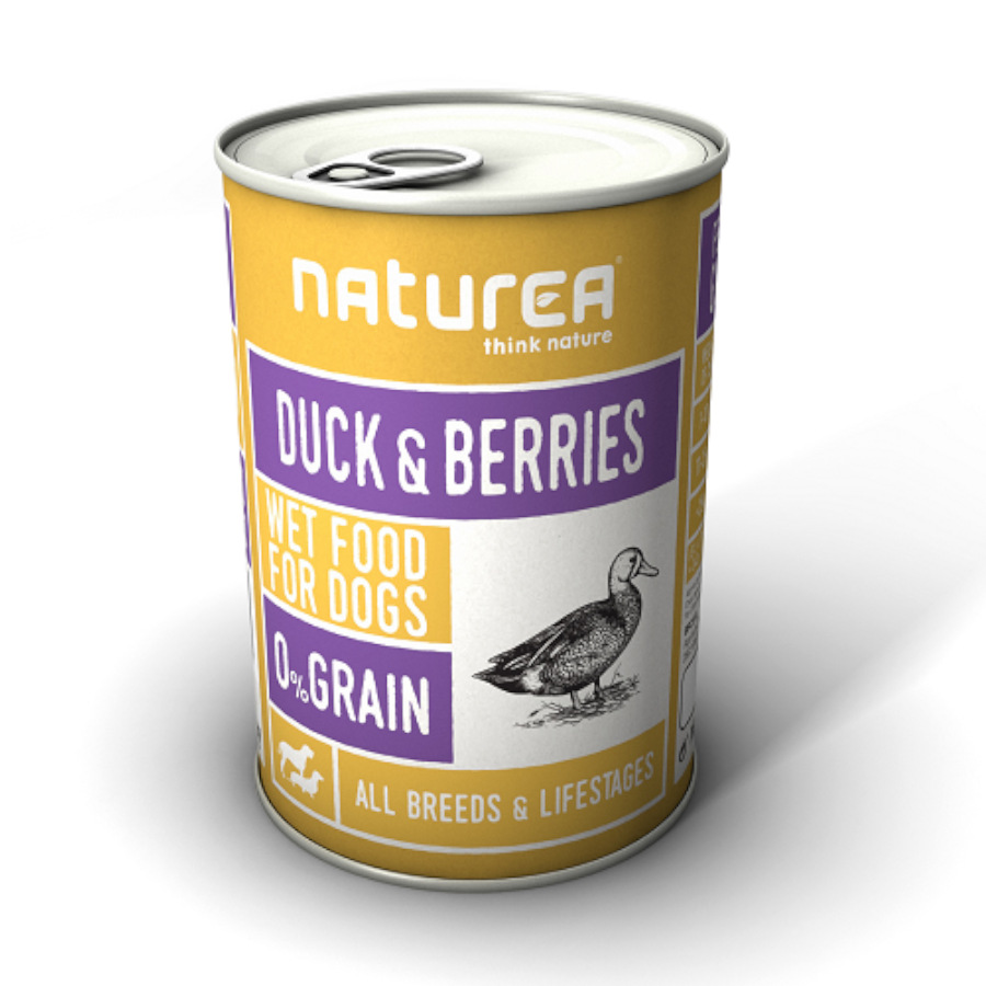 Naturea Pato e Mirtilo em lata para cães