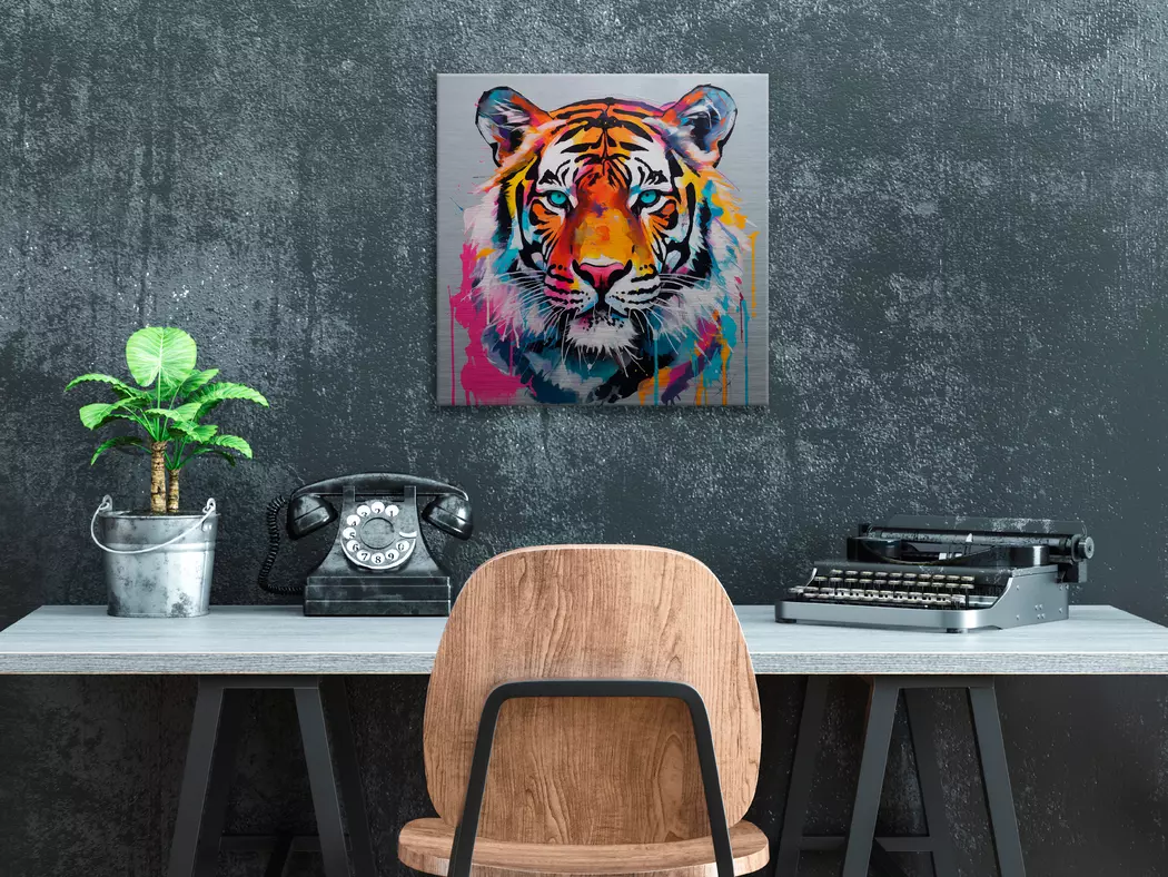 Wandbild 50 x 50 cm Coloured Tiger I