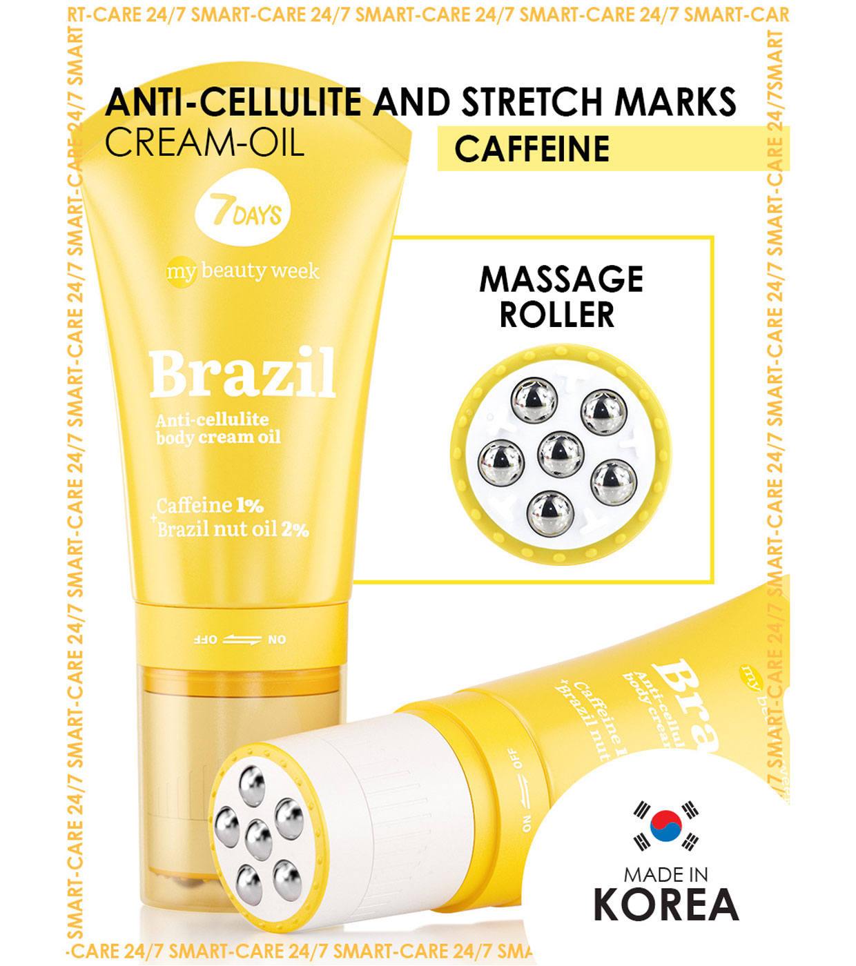 7DAYS - *My Beauty Week* - Óleo-creme roll-on corporal anticelulite - Brazil