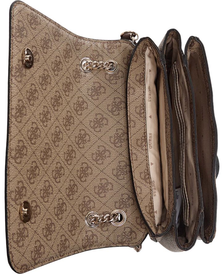 GUESS NOELLE CONVERTIBLE XBODY FLAP Latte logo/brown