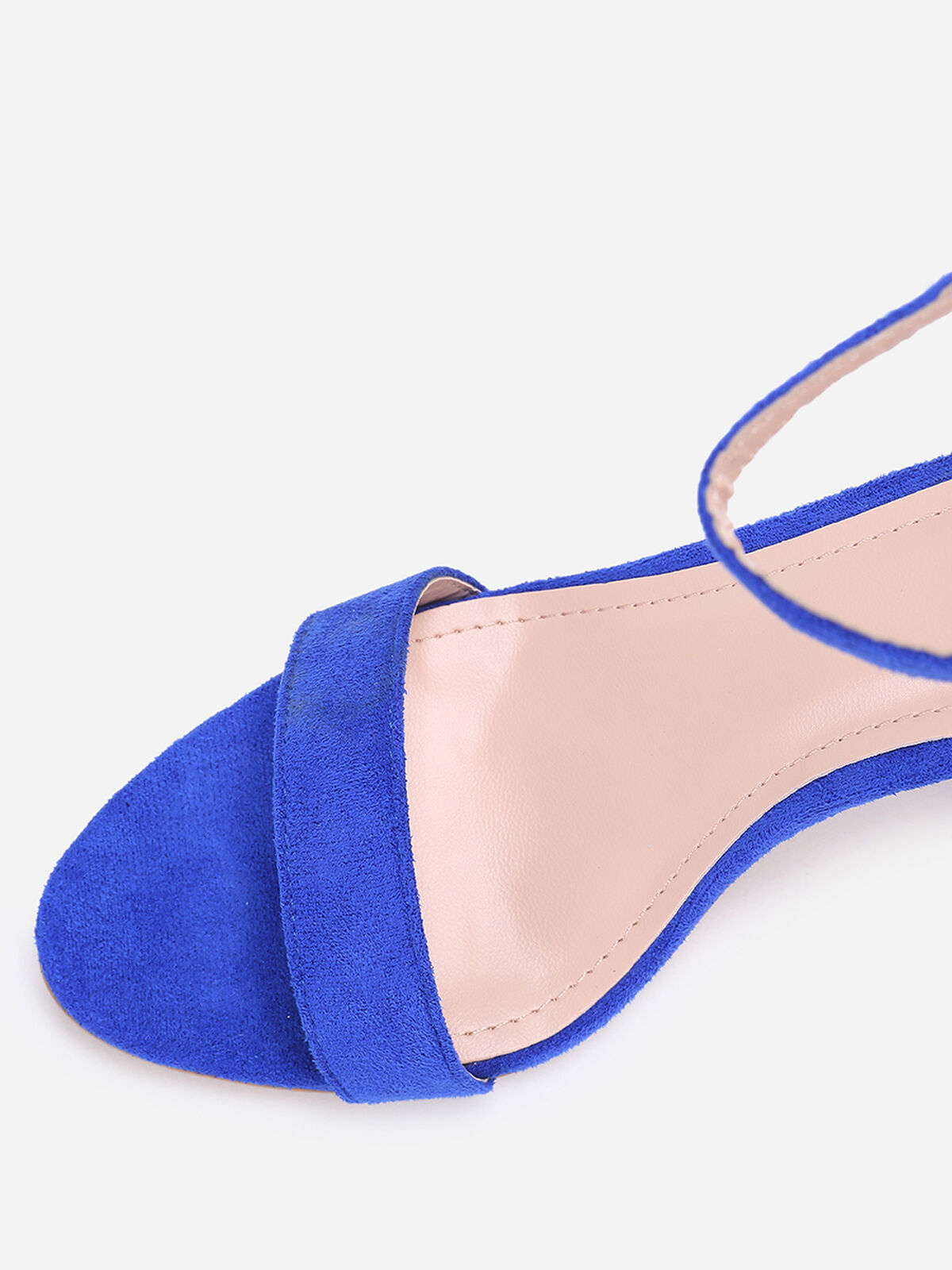 Sandales à brides et talon carré- Bleu