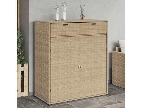 VIDAXL - Armoire de jardin Armoire de rangement jardin beige 105x55x113 cm résine tress...