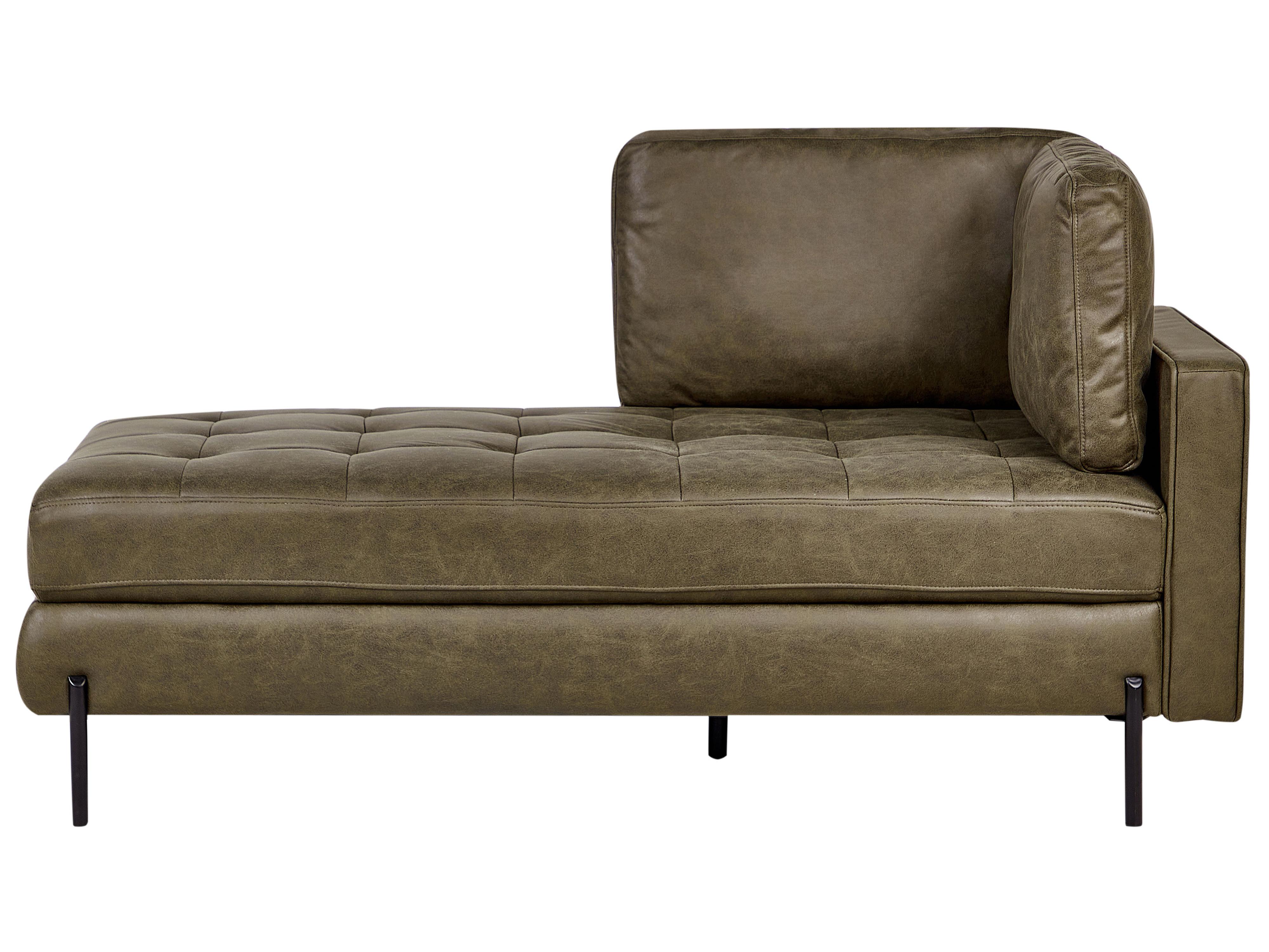 Rechtszijdige chaise longue REBAIS Kunstleer Groen