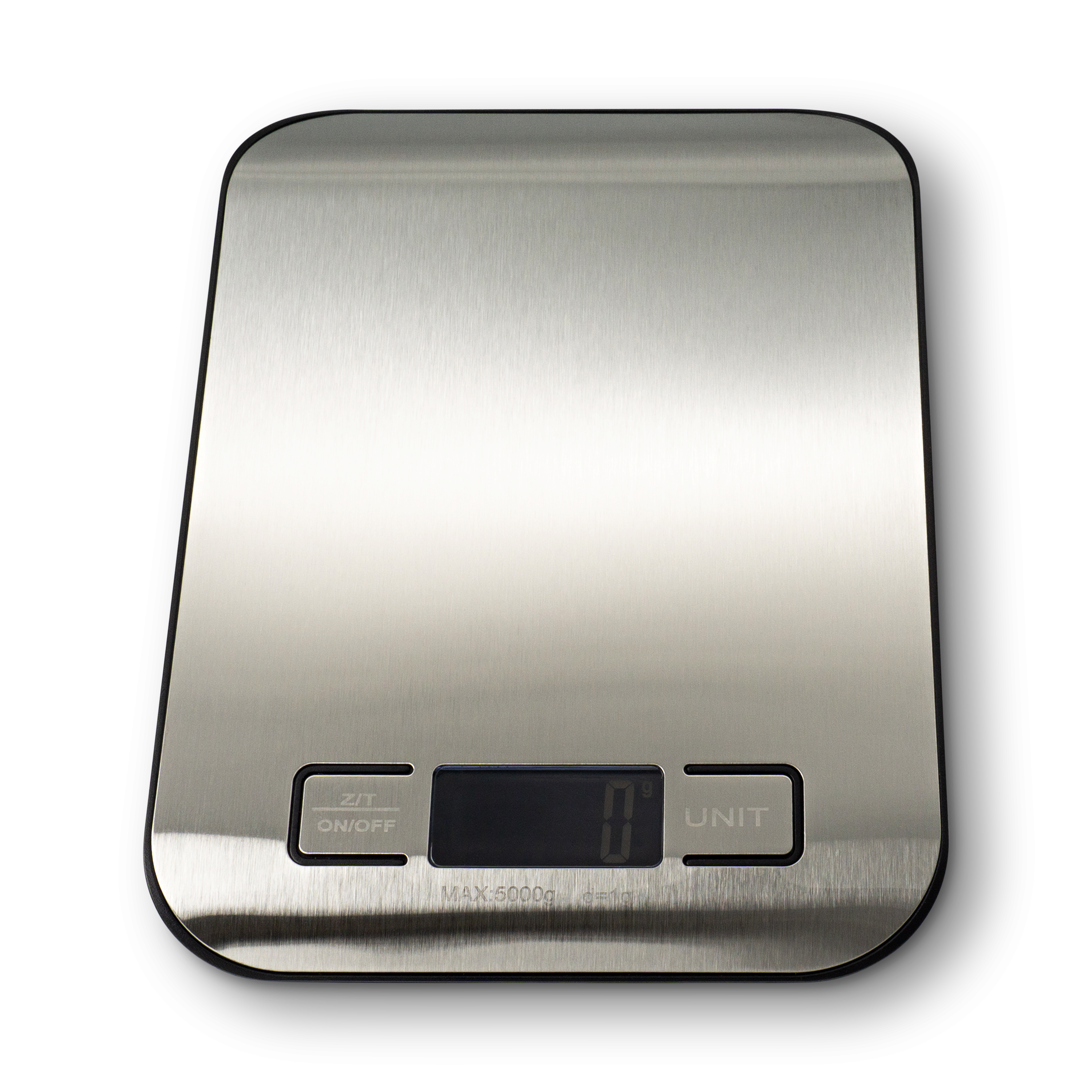 (14x18cm) Professionelle Digital Edelstahl Küchenwaage mit LCD Display (Batteriebetrieben) - Silber / Schwarz