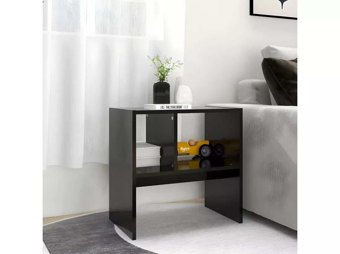 Table d'appoint Noir 50x30x50 cm Aggloméré