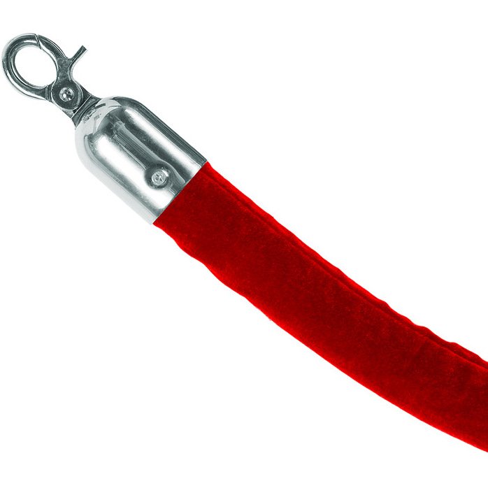 Corde-barrière Chromé avec Rouge Corde de Velours