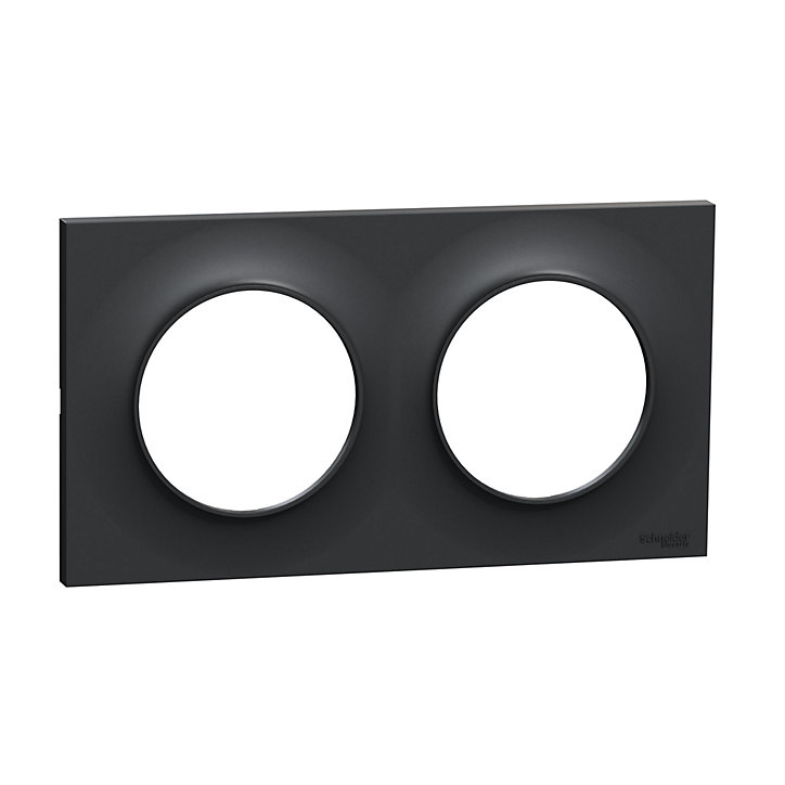 Plaque de finition double Schneider Electric Odace Styl anthracite