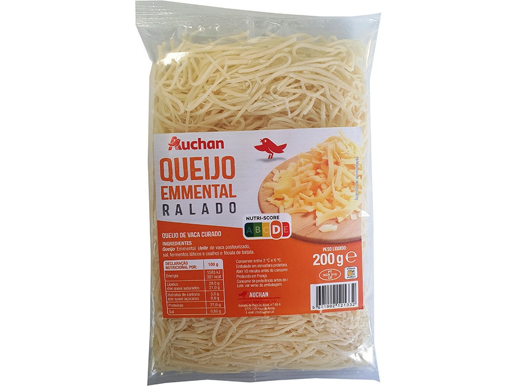 QUEIJO EMMENTAL AUCHAN RALADO 200G