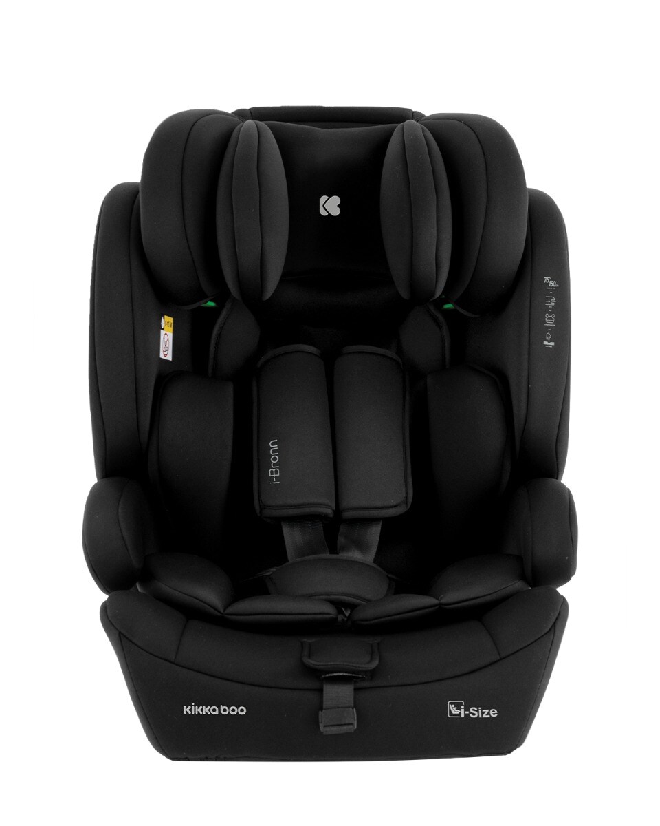 Kikkaboo Kindersitz I-Bronn i-Size (76-150cm) Isofix, Top Tether, Kissen, Gurt schwarz
