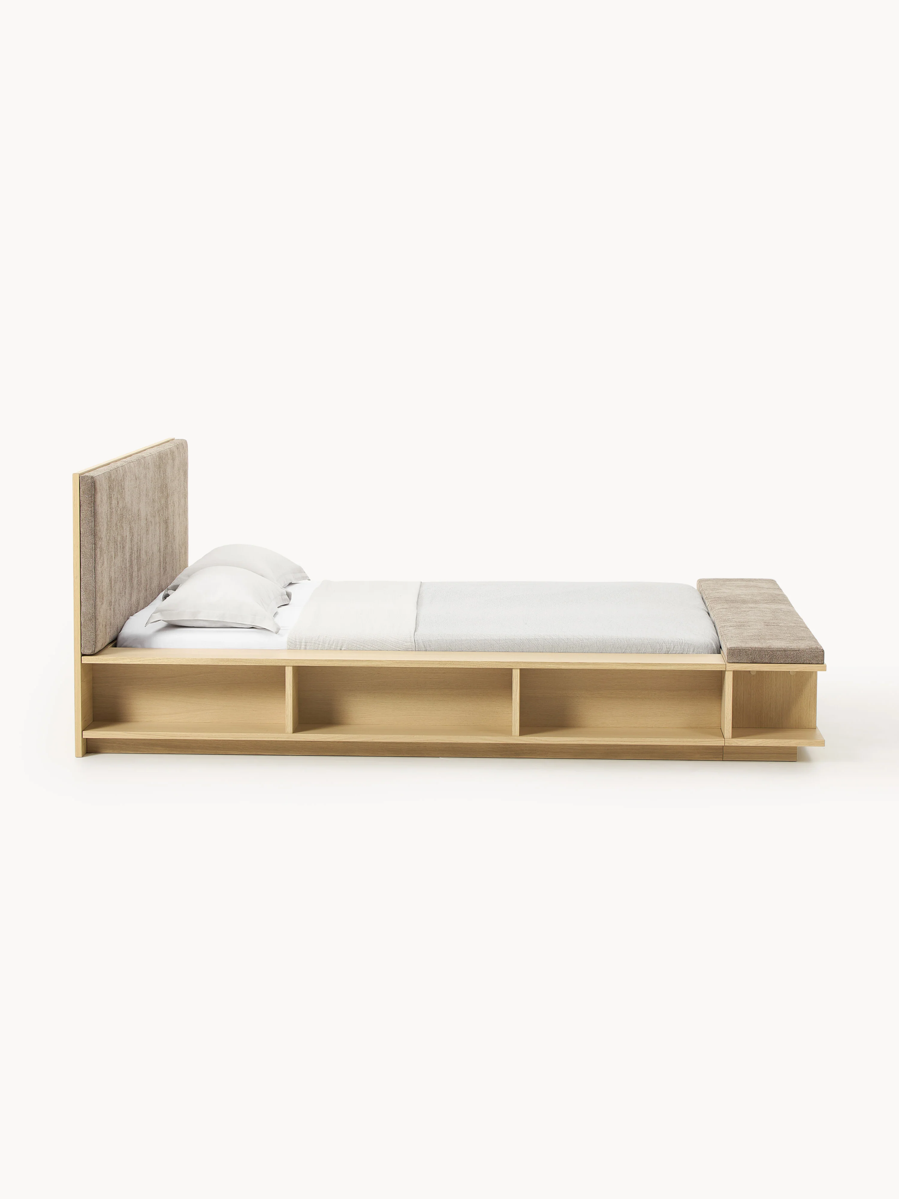 Houten bed Clark met bank en zijplanken