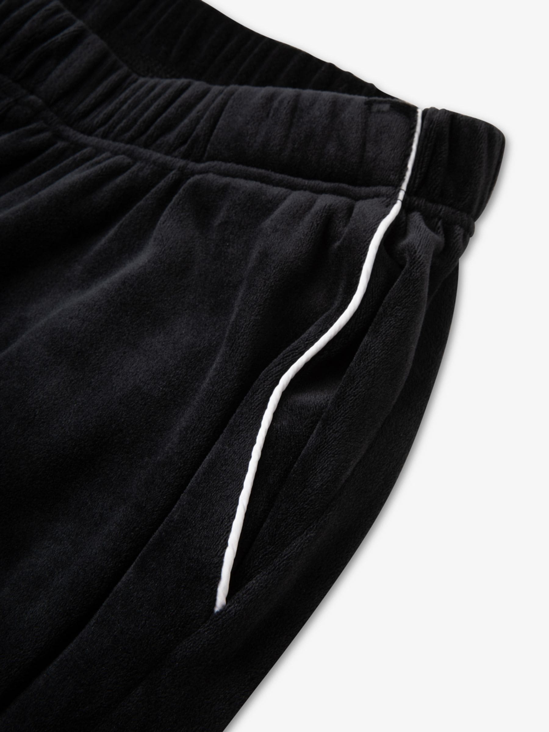 Zwart - The Little Tailor luxe kerstpyjama van zacht aanvoelend velours