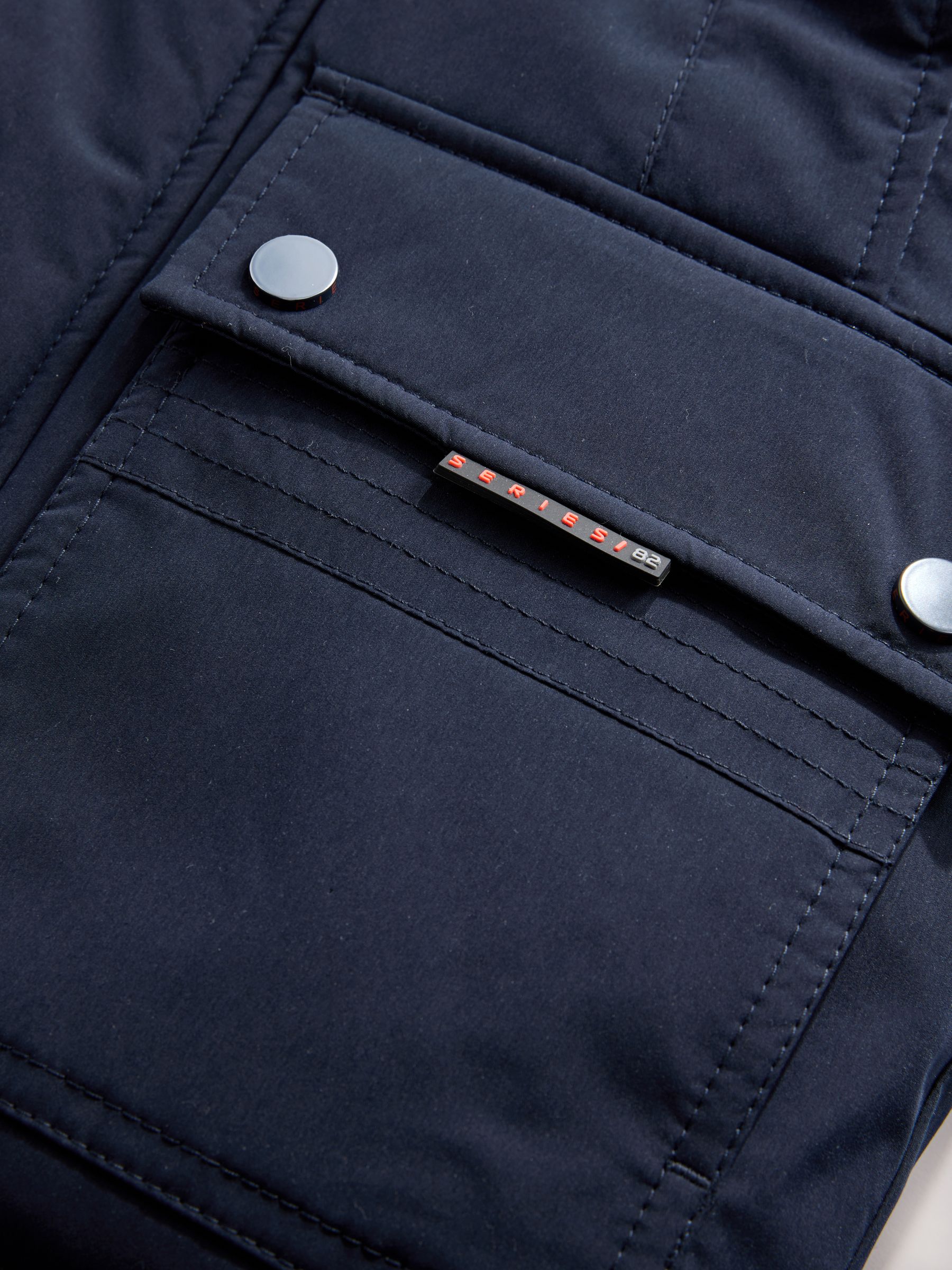 Marineblauw - Zware regenbestendige parka met imitatiebontrand (3-16jr)