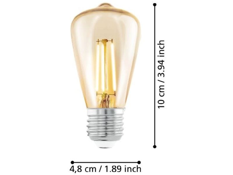 EGLO Leuchten Lampe 4 W E27 Warmweiss Filament LED-Glühbirne in antikem Vintage Design