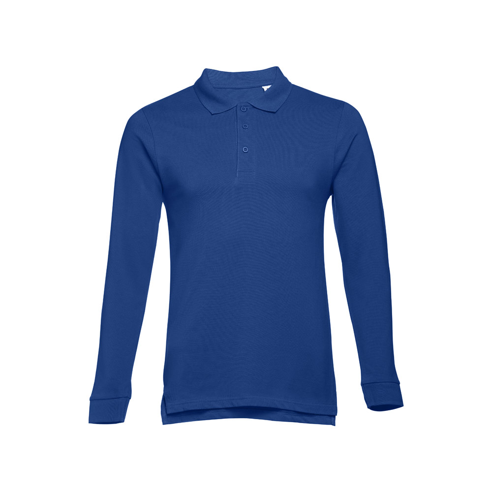 TH Clothes 30141 - Polo à manches longues en coton cardé pour hommes