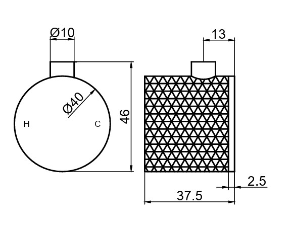 Saniclear Copper Curved temperatuurknop voor opbouw thermostaatkranen (SK38377, SK22978 en SK22982)