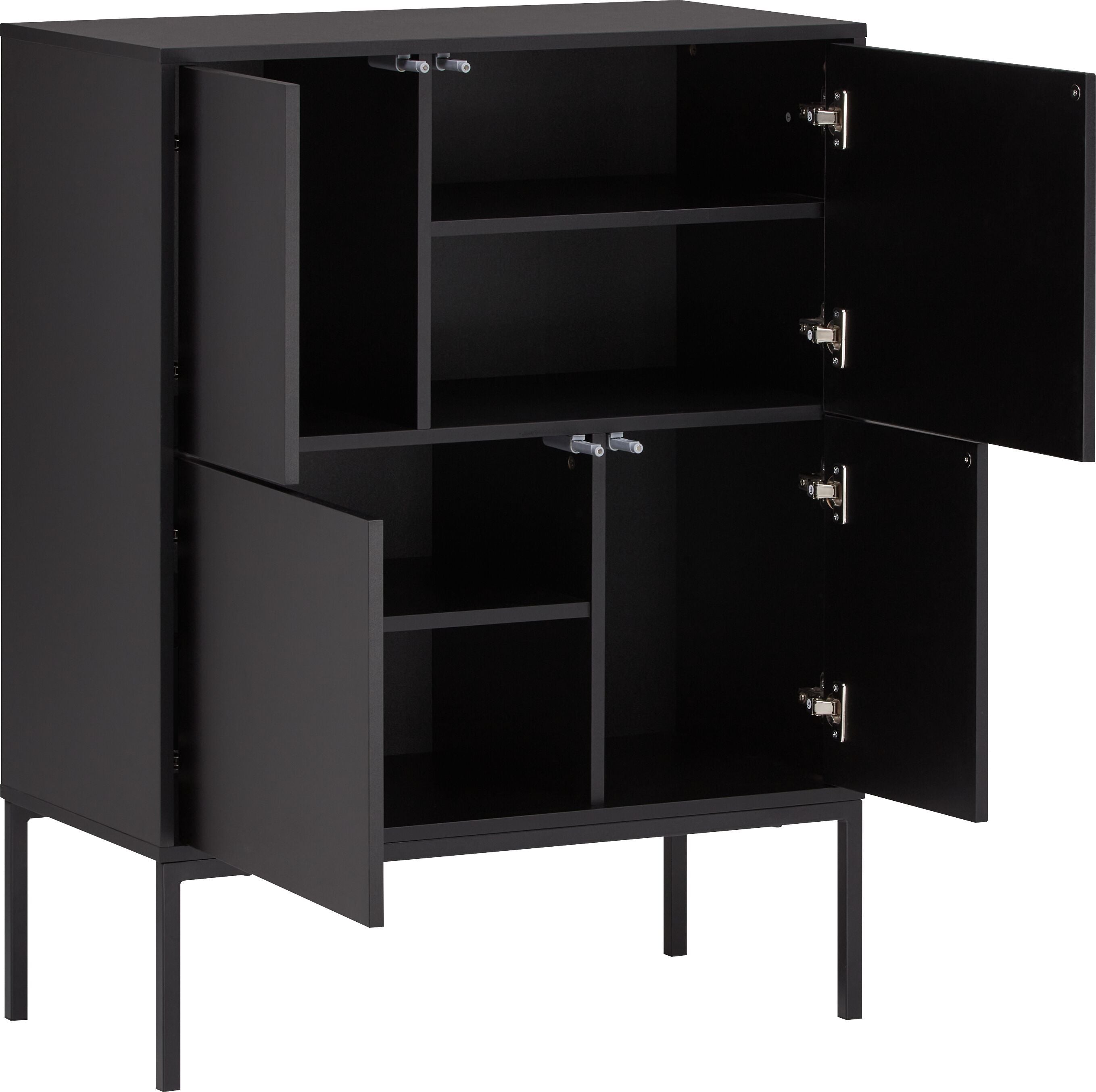 JEREMY Highboard - Schwarz / B: 80.0 cm x T: 40.0 cm x H: 103.0 cm